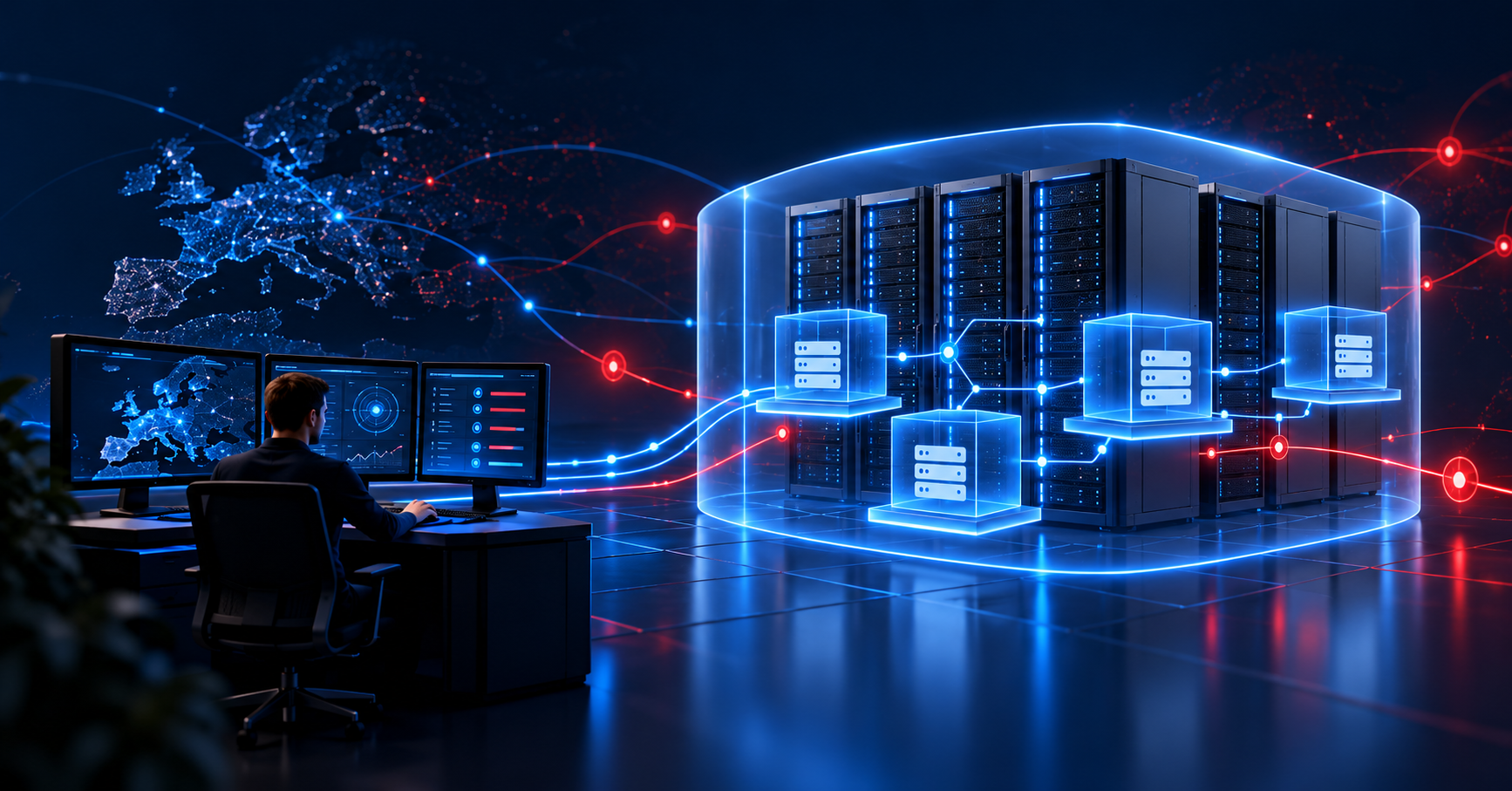Secure VPS infrastructure connected to a managed operations console